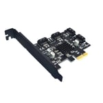 Black Carte contrôleur PCI Express SATA 6Gbps à 4 Ports, adaptateur/convertisseur avec dissipateur thermique, carte d'extension pour PC Nipseyteko