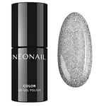 NEONAIL Srebrny z drobinkami brokatowy Lakier hybrydowy do paznokci 7,2 ml SUGAR QUEEN hybryda UV LED 6518-7