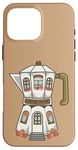 iPhone 16 Pro Max Coffee House in a Stovetop Espresso Maker, Cute Illustration Case