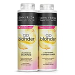 John Frieda Go Blonder Lightening Shampoo And Lightening Conditioner Duo Value Bundle Blonde Hair 2 X 500 Ml (Packaging May Vary)