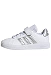 adidas Mixte Grand Court 2.0 Shoes Children Chaussures, Cloud White/Matte Silver/Cloud White, 35 EU