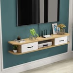 SBDLXY Étagère TV Flottante, Console multimédia Murale avec tiroirs, Armoire de Rangement multimédia, Meuble TV Suspendu, boîte de câble pour routeur de Salon