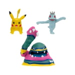 Pokémon - Pack 3 Figurines Battle Figure Set Machoc, Pikachu 1, Alolan Grotadmorv 5 Cm