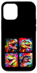 Coque pour iPhone 12/12 Pro Dinosaure T Rex Pop Art Dessin Coloré Peinture