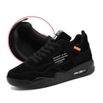 Men's Basketball Shoe Fashion Lace Up Wedge Cushion Bubble Shockproof Outdoor Sports Shoe in Casual Trend Breathable Comfort Black