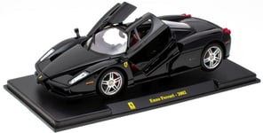 Ferrari Enzo Black Nero V12 2002 1:24 Scale Model Car in Display Case