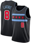 Hyzb NBA Maillots Femme Maillot Homme Chicago Bulls n ° 8 LaVine Maillots Respirant brodé Basket Swingman Jersey (Color : Black B, Size : Large)