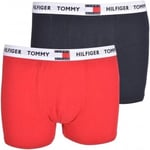 2 x Tommy Hilfiger Boys Boxer Trunks Shorts 12-14 Years Navy New Cotton Stretch