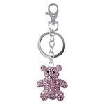 Nøkkelring bag charm bamse rosa