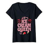 Ice Cream Queen Crown, Ice Cream Queen V-Neck T-Shirt