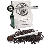 Fexinshern 2 Pack Coffee Spoop with Bag Clip, 2in1 Stainless Steel Long Handle Coffee Measuring Scoon with Clip Coffee Scoop Gifts for Ground Coffee, Espresso, Tea, Milk Powder, Sugar, Oatmeal（Silver)