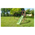 Portique balançoire avec toboggan - Bois - H2,20m - NARCISSE  