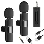 Wireless Microphone for Camera/GoPro/Computer/Laptop/MacBook/Phone, Professional Lavalier Lapel Mic for Video Recording, YouTube, Vlog, Tiktok, Interview