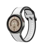 System-S Bracelet en Silicone 20 mm pour Montre connectée Samsung Galaxy Watch 5 4 Noir Blanc, Noir + Blanc, Eine Grösse, Classique