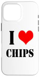 Coque pour iPhone 16 Pro Max J'aime chips de pommes de terre I Love Chips