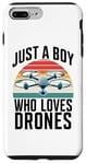 Coque pour iPhone 7 Plus/8 Plus Just A Boy Who Loves Drones Drone Lover Pilote d'antenne amusant