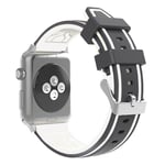 Apple Watch 42 mm dubbelfärgat klockarmband i silikon - Svart / Vit