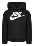 Nike Kids Girls Club Overhead Hoody - Black, Black, Size 5-6 Years