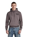 G-STAR RAW Men's Back Print Hoodie, Grey (rabbit D23896-B782-G077), L