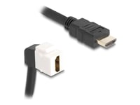 Delock - Hdmi-Kabel - Hdmi Hane Till Hdmi Hona Vinklad, Keystone - 20 Cm - Svartvitt - 8K60 Hz (7680 X 4320) Stöd