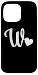 iPhone 14 Pro Max white letter W monogram initial minimalist heart graphic Case