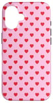 Coque pour iPhone 16 Mignons Mini Coeurs Rouges sur Fond pour Filles