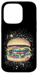 Coque pour iPhone 14 Pro Cosmic Burger Space Art Design pour les amateurs de nourriture et de galaxie