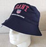 L/XL Genuine GANT Retro Evening Blue Adult BUCKET HAT 100% Cotton Unisex Buck3