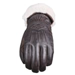 Five 830612 Gants de Moto Hiver Femme Montana, Gants Moto Vintage Custom, Homologués CE 1KP, Tactiles, Marron, L