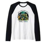 Just a Boy Who Loves Tractors - Farmer Life Raglan Baseball Tee