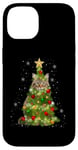 Coque pour iPhone 14 Cat Maine Coon Sapin de Noël pour les amoureux des chats