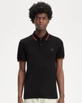 Fred Perry Mens Twin Tipped Signature Polo Shirt - Black - Size Large