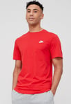 Nike Mens Sportswear T Shirt Club in Red Cotton - Size X-Large