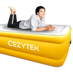 Cozytek Premium Inflatable Mattress King Air Bed 203x152x46cm. Dark Grey Blow Up Bed Air Mattress with Built in Electric Pump & Airbed Storage Bag Included