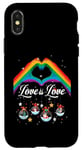 Coque pour iPhone X/XS Rainbow Heart Love 's Love LGBT Gay Lesbian Pride Noël