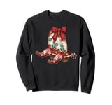 Retro Cowgirl Boots Coquette Bow Western Howdy Christmas Sweatshirt