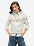 Superdry Rainbow Logo Hoodie - Grey, Grey, Size 10, Women