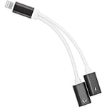 PremiumCord Adaptateur Y Lightning vers Prise Jack 3,5 mm + Charge Lightning, Audio stéréo Jack pour iPhone, iPad, iPod