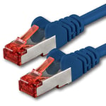 1aTTack.de 10m Cat6 Ethernet Cable Lan Patch Cat 6 Cables Internet Rj45 Plug 1Gbit/s SFTP PIMF - blue - 1 piece 10m