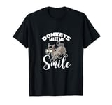 Donkeys Make Me Smile Donkey Lover Kawaii T-Shirt