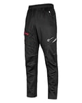 ROCKBROS Pantalon Polaire Cycliste d'hiver Homme Femme Thermique Coupe Vent Imperméable Noir pour Vélo VTT