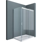 Sogood - Cabine de douche 100x100 paroi de douche avec porte coulissante Ravenna17 100x100x195cm verre esg transparent 8mm avec revetement nano