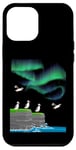 Coque pour iPhone 15 Pro Max Aurora Borealis lover Atlantique macareux mer falaise lumières polaires