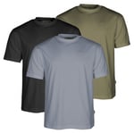 Pinewood 3-pack T-Shirt Olive/Shadow Blue/Black - XXL