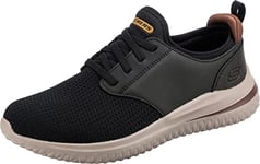 Skechers Men's DELSON 3.0 Mooney Sneaker, Black Knitted Mesh, 7 UK