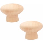 Cyclingcolors - 2x bouton bois rond brut naturel poignée avec vis tiroir meuble commode armoire, diamètre 35mm