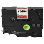 vhbw 1x Ruban compatible avec Brother PT 300, 2730, 2730VP, 300B, 300SP imprimante d'étiquettes 8m x 6mm Noir sur Rouge, flexible, laminée