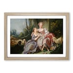 Big Box Art The Love Letter by Francois Boucher Framed Wall Art Picture Print Ready to Hang, Oak A2 (62 x 45 cm)