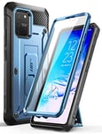 SUPCASE Unicorn Beetle Pro Series Coque intégrale Double Couche Robuste et béquille avec Protecteur d'écran intégré pour Galaxy S10 Lite (2020) de 6,7", Bleu métallisé