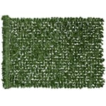 Outsunny Haie Artificiel lierre Brise-Vue décoration Rouleau 3L x 1,5H m Feuillage réaliste Anti-UV Vert foncé